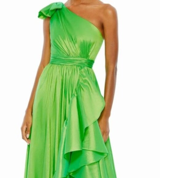 Mac Duggal Lime Green Ruffled Maxi Dress - Picture 10 of 15